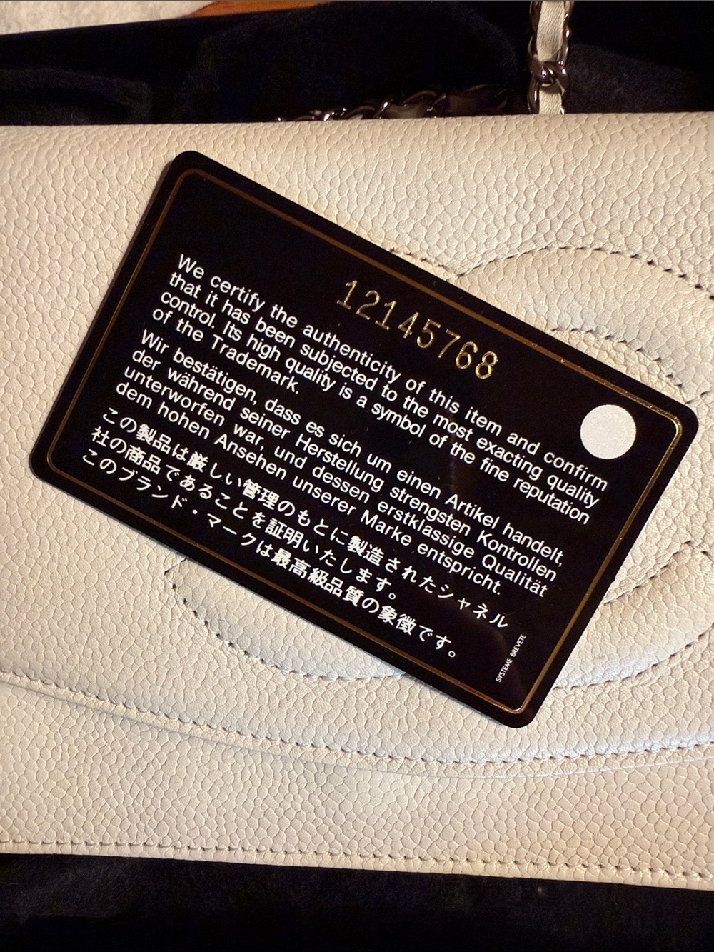 CHANEL White Caviar CC Wallet on Chain with Silver Hardware - Picture 13 of 14